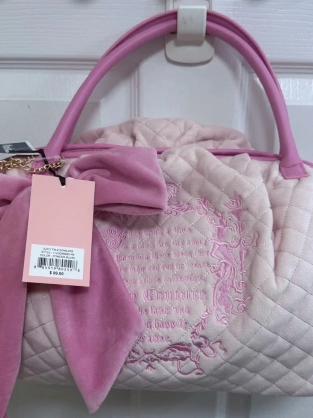 Juicy Couture Once Upon a Time Tale Pink Bowler Bag Purse y2k - Picture 2 of 5
